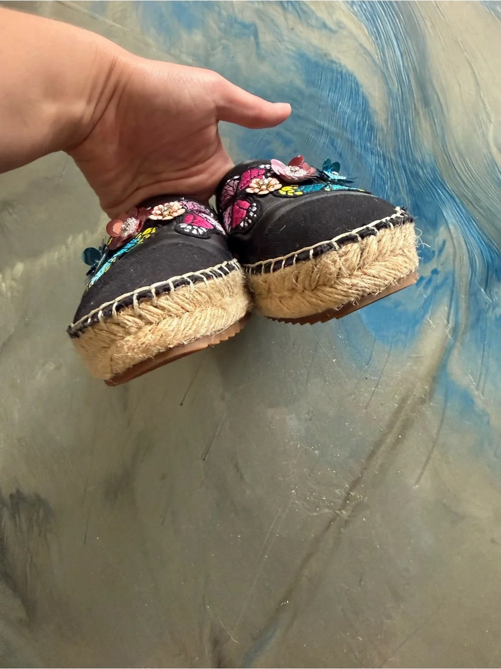 Anthropologie Bill Blass Wyatt Butterfly Espadrilles